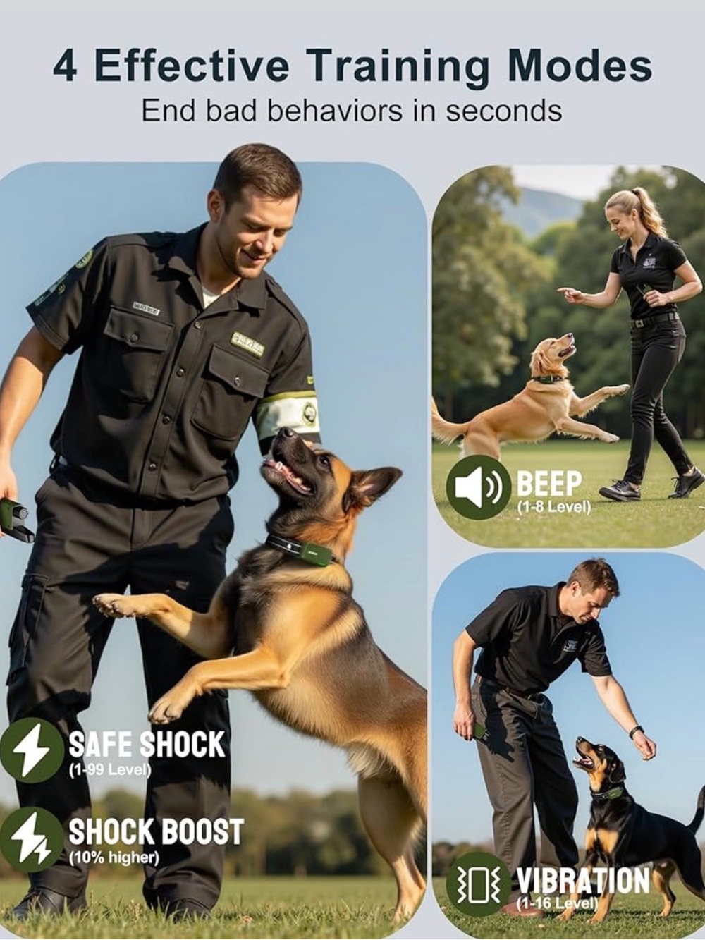 Adjustable Black & Green Collar for Dogs - Picture 4 of 9
